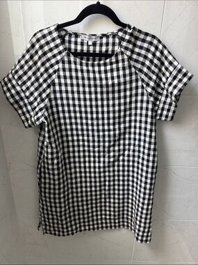 The Vanity Room Black and White Gingham Midi Dress